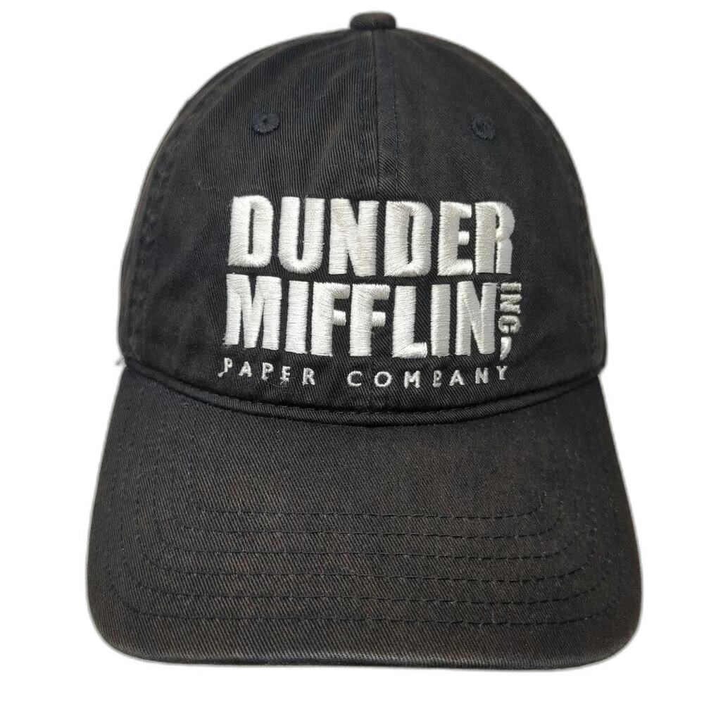The Office Dunder Mifflin Paper Company Baseball Cap Black OSFM Slideback Hat